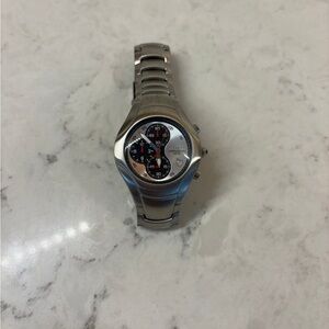 MORETTI MENS WATCH Chronograph Dual Time Steel Band Date Window